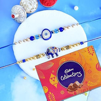 Rakhi Gift for Brother with Chocolates Gift Combo | Premium Rakhis with Chocolates and Roli Chawal Tika | Rakhi for Brother - Rakhi with Gift Hamper (Combo-2)