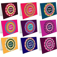 SVM CRAFT Rakhi Greeting Cards,Note Cards,Greeting Cards,Best Brother Ever Cards For Rakhi(Size 3.9 X 2.9 Inches)Greeting Card(Multi Color,Pack Of 18),Raksha Bandhan Cards,Happy Rakhi Cards-(D-2)