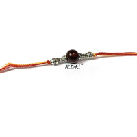 RDK Original Handcrafted Red Sandalwood 1 Bead Dora Rakhi Rakshbandhan Rakhis for Bhaiya Brother For Women