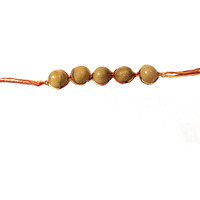 RDK Original Handcrafted Sandalwood Beaded Pattern Dora Rakhi Chandan Designer Rakshbandhan Rakhis for Bhaiya Brother - Pack of 1