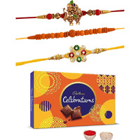 Set of 3 Rakhi for brother with chocolate Gifts Combo Set,Rakhi For Brother With Chocolate Combo, Gift for Brother, Rakhi Gift Hamper Bhai Bahan Rakhi, Cadbury Rakshabandhan Bhai Bhabhi HamperCard