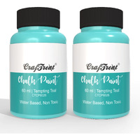 CrafTreat Tempting Teal - Multisurface Chalk Paint for Wood Furniture, Wall, Home Decor, Glass, DIY Craft - Matte Acrylic Multi Surface Paint - 60ml Each | Pack of 2