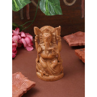 YSK Sandalwood Lord Ganesha Idols for Home Decor and Office | Wooden Statute Car Dashboard | Showpiece for Living Room | Ganesh Ji murti | Gift Temple Pooja Spiritual | Showpiece (3 inches)