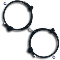 tekme 2PCS Set Evil Eye Bracelets For Women/Men, Matching Bracelets for Couples, Protect your Love/Friendship with the Powerful Evil Eye Bracelet (Black)