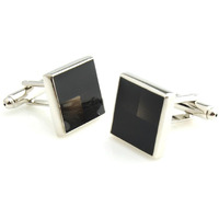 Peluche Metal Play Resin Art (Black) Cufflinks for Men