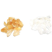 RR SHEIKH GEMS Natural Healing Rough Crystal Gemstones Combo: Citrine And Clear Quartz Stones