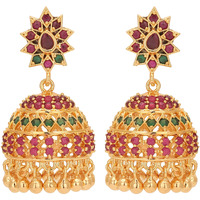 Sasitrends One Gram Micro Gold Plated Traditional Jhumki For Women And Girls