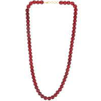 Efulgenz Handcrafted Stylish Party Wear Single Line Red Crystal/Glass Stone Beaded Strand Statement Necklace/Mala for Women and Girls