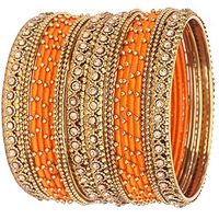 NMII Metal Base Metal Zircon Stone Bangle Set For Women & Girls (Multicolored) (Pack of 20)