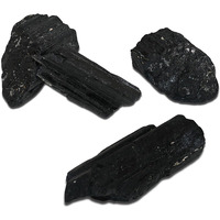 RR SHEIKH GEMS 100 GM Original Black Tourmaline Stone Crystal Rough Rock Raw Gemstone Healing Stones Negative Energy Purifier (100 Grams Weight)