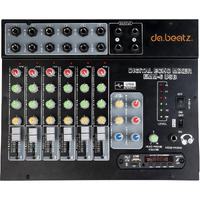 DaBeatz 6-Channel Stereo Echo DJ Sound Mixer with USB and Bluetooth for Parties, Stage Effects, Weddings, Diwali Giving Your Occasion an Impressive Output. (Black)