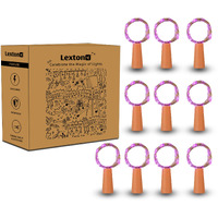 Lexton Cork Light | Bottle Light | Purple Copper String Light | Cork String Light | 10 Pieces | for Valentines Day, Room dcor, Birthdays, Party,Diwali