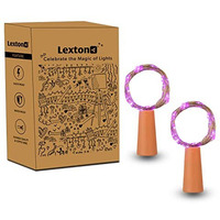 Lexton Cork Light | Bottle Light | Purple Copper String Light | Cork String Light | 2 Pieces | for Valentines day, Room dcor, Birthdays, Party,Diwali