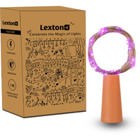 Lexton Cork Light | Bottle Light | Copper String Light | Cork String Light | for Valentines Day, Room dcor, Birthdays, Party,Diwali | Pack of 1, Purple
