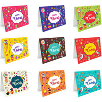 SVM CRAFT Happy Diwali cards, Happy Diwali greeting cards, diwali note cards, Happy Diwali Note cards(Set of 18) Note cards,Greeting Cards,18 Unique Designs Note Cards with Envelopes Set