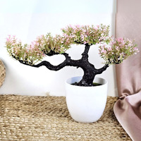SATYAM KRAFT 1 Pcs Artificial Bonsai Tree with Pot for Home Decor, Room Decorations, Living Room Table, Diwali, Raksha Bandhan Decoration Plants and Craft Items Corner (model 3) (model 10)