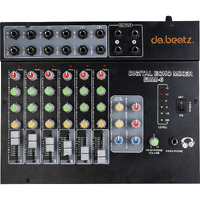 DaBeatz 6-Channel Stereo Echo DJ Sound Mixer for Parties, Stage Effects, Weddings, Diwali Giving Your Occasion an Impressive Output. (Black)