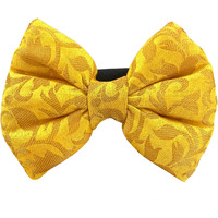 For The Fur Kids Traditional Dog Bow Tie for Diwali, Festivals, Weddings (Multi-Coloured) (Yellow)
