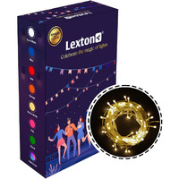 Lexton Lunar 20 Meter 100 LED String/Fairy Light | Plug Sourced | Suitable for Home & Outdoor Decoration, Diwali, Christmas, Wedding, Party Festival (Pack of 1, Warm White)