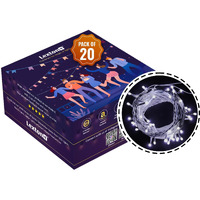 Lexton Lunar Decorative String Light/Fairy Light | 12.5 Meter, 75 LEDs | Plug Sourced | Suitable for Home & Outdoor Decoration, Diwali, Christmas, Wedding, Party, Lawn (Pack of 20, White)