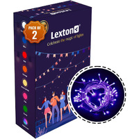 Lexton Lunar Decorative String Light/Fairy Light | 12.5 Meter, 75 LEDs | Plug Sourced | Suitable for Home & Outdoor Decoration, Diwali, Christmas, Wedding, Party, Lawn (Pack of 2, Blue)