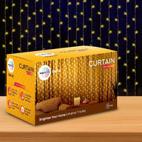 wipro Garnet Polycarbonate Curtain LEDs Festive Light | Curtain Led String Light for Festival Decoration| Decoration for Wedding, Diwali, New Year, Home Decor| Warm White, 108 LEDs,3 Meter, Pack of 1