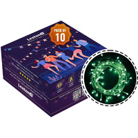 Lexton Lunar Decorative String Light/Fairy Light | 12.5 Meter, 75 LEDs | Plug Sourced | Suitable for Home & Outdoor Decoration, Diwali, Christmas, Wedding, Party, Lawn (Pack of 10, Green)