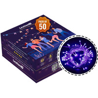Lexton Lunar Decorative String Light/Fairy Light | 12.5 Meter, 75 LEDs | Plug Sourced | Suitable for Home & Outdoor Decoration, Diwali, Christmas, Wedding, Party, Lawn (Pack of 50, Blue)