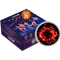 Lexton Lunar Decorative String Light/Fairy Light | 12.5 Meter, 75 LEDs | Plug Sourced | Suitable for Home & Outdoor Decoration, Diwali, Christmas, Wedding, Party, Lawn (Pack of 20, Red)