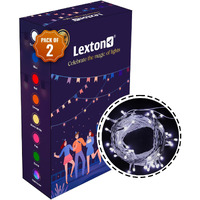 Lexton Lunar Decorative String Light/Fairy Light | 12.5 Meter, 75 LEDs | Plug Sourced | Suitable for Home & Outdoor Decoration, Diwali, Christmas, Wedding, Party, Lawn (Pack of 2, White)