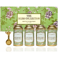 SAN-CHA Tea Boutique, The Bliss Collection, Tea Gift Box, Tea Assortment, Lavender Tea, Chamomile Tea Cinnamon & Peppermint Green Tea, 200Gm Teabag Gifting, Gift For Diwali