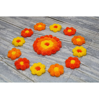 JH Gallery Handmade Artificial Flowers Rangoli Set Decoration Home Decor - Home and Pooja Room Decorative Floor Mats, Diwali Festive for Home Floor Decor
