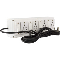 Hi-Plasst 3pin Extension Board (4+4) Junction Box 3-Pin Plug Top, 6 amps 4 Switches 4 sockets Switch Board with 4 Yard Long Cord, Light Box for Diwali Lights & Christmas Decor