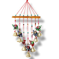 JH Gallery Handcrafted Rajasthani Wind Chime Door/Wall Hanging Decorative Showpiece/Wall Hanging/Home Decor/Home Furnishing/Diwali Gift/Corporate Gift (Elephant)