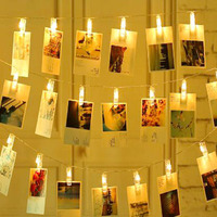 Lexton 10 Pcs Photo Clips String Light USB Operated Diwali Christmas Wedding Festival Decoration Light (Warm White) (Warm White)