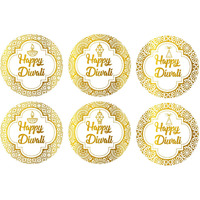 SVM CRAFT Happy Diwali Gift Sticker Gold foil Round Sticker Seals Ideal for Treat Favor Party Bags Candy Jars Gift Boxes Bottles 2.5 Inch a Pack of 40 Sticker