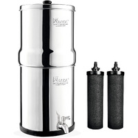 RAMA Gravity Water Filter, 12 Litre Storage (24 Litre Total Capacity) 304 High Grade Stainless Steel Water Purifier for Home, 10 Year Manufacturer Warranty with 2 Carbon Candle and Stainless Steel Tap