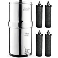 RAMA Gravity Water Filter, 12 Litre Storage (24 Litre Total Capacity) 304 High Grade Stainless Steel Water Purifier for Home, 10 Year Manufacturer Warranty with 4 Carbon Candle and Stainless Steel Tap