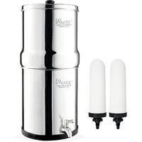 RAMA Gravity Water Filter, 12 Litre Storage (24 Litre Total Capacity) 304 Stainless Steel Water Purifier for Home, 10 Year Manufacturer Warranty with 2 Spirit Candle and Stainless Steel Tap