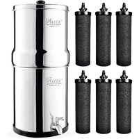 RAMA Gravity Water Filter, 16 Litre Storage (32 Litre Total Capacity) 304 High Grade Stainless Steel Water Purifier for Home, 10 Year Manufacturer Warranty with 6 Carbon Candle and Stainless Steel Tap