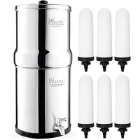 RAMA Gravity Water Filter, 16 Litre Storage (32 Litre Total Capacity) 304 High Grade Stainless Steel Water Purifier for Home, 10 Year Manufacturer Warranty with 6 Spirit Candle and Stainless Steel Tap
