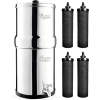 RAMA Gravity Water Filter, 8 Litre Storage (17 Litre Total Capacity) 304 High Grade Stainless Steel Water Purifier for Home, 10 Year Manufacturer Warranty with 4 Carbon Candle and Stainless Steel Tap