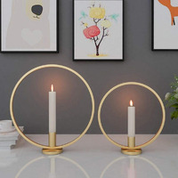 The Purple Tree Victorian Round Candle Holder for Tapered Candles, (Pack of 2, Golden) Christmas Candle Holder, tealight Holder, Best Gift for Christmas, Christmas Decoration, Dining Table