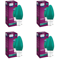 Philips LED Deco Green 0.5W Glass Candle (Pack of 4)