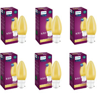 Philips LED Deco Yellow 0.5W Glass Candle (Pack of 6)