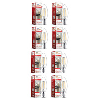 Murphy 5-watt Round Shape Filament Candle LED Bulb | Filament Candle Bulb Home & Decoration|Bulb Base: E14, Color: Warm White|Pack of 8