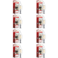 Murphy 5-watt Flame Shape Filament Candle LED Bulb | Filament Candle Bulb Home & Decoration|Bulb Base: E14, Color: Warm White|Pack of 8