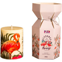 PRADECOR Scented Pillar Candle for Home Decor & Gifting  Peony Scented | Set of 1  3X4 Inch  Designer Candle | Soy Wax  390gm | Fragrance Candles for Festival Decor & Gifting