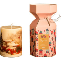 PRADECOR Scented Pillar Candle for Home Decor & Christmas  Magnolia Scented | Set of 1  3X4 Inch  Designer Candle | Soy Wax  390gm | Fragrance Candles for Valentine Day Decor & Gifting