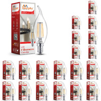 Murphy 5-watt Flame Shape Filament Candle LED Bulb | Filament Candle Bulb Home & Decoration|Bulb Base: E14, Color: Warm White|Pack of 20